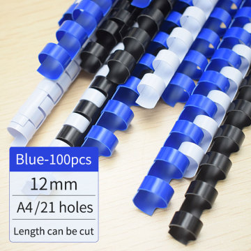 12mm Blue Comb Binding Ring Set - 21 Rings 6mm-51mm PVC Plastic