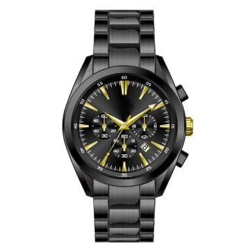 All black stainless steel watch for men