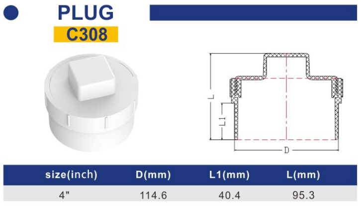 Round White wholesale plastic pvc pipe fitting plug