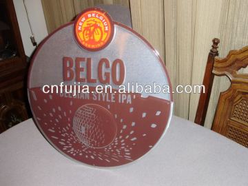 Die cut shape Belgo aluminum round plate metal sign