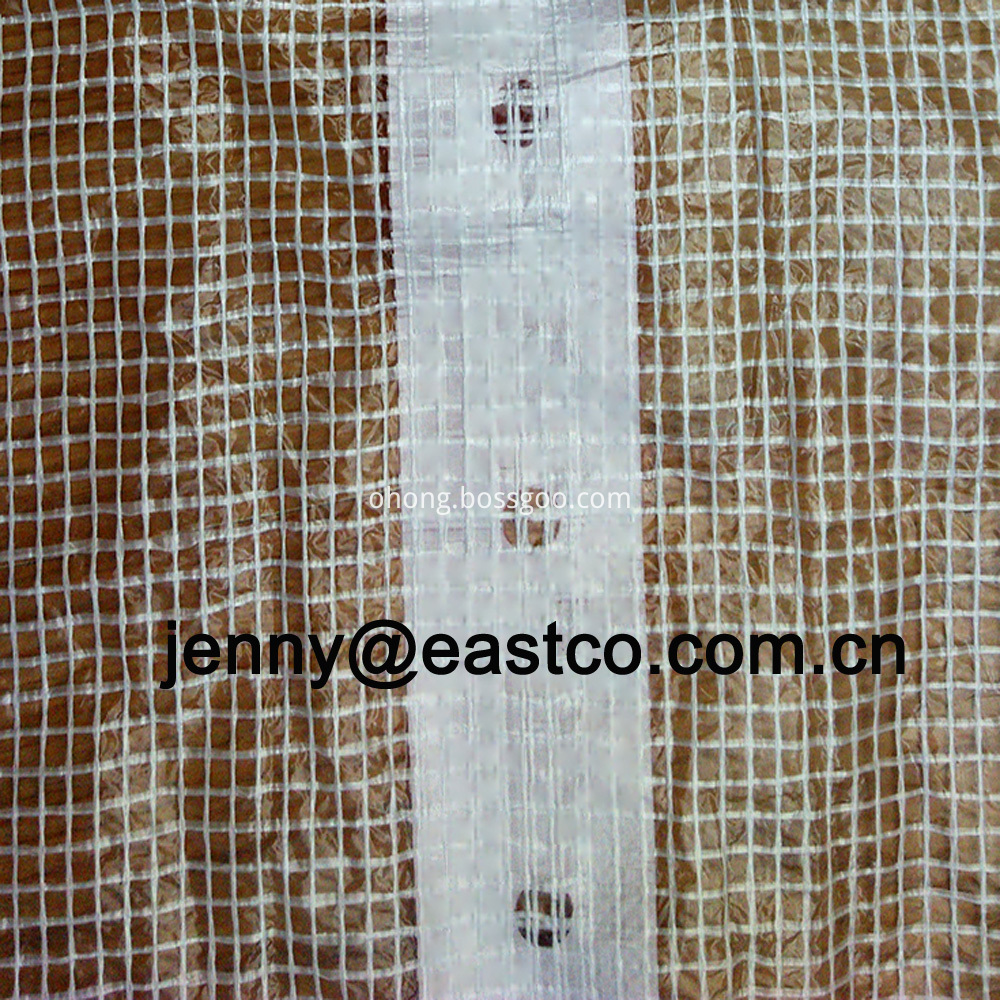 Clear Leno Mesh Tarpaulin Scaffold Cover reinforced with White Eyelet Holes Webbing Band