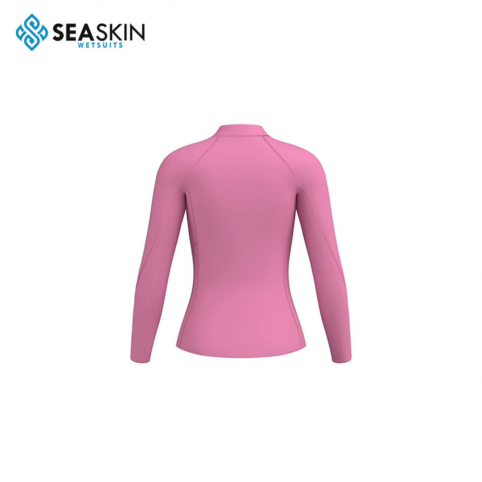 Chaqueta de traje de neopreno de buceo rosa de chicas de manga larga