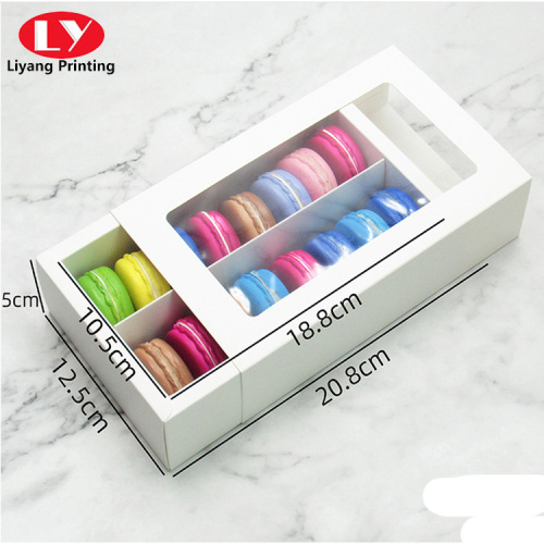 Macaron Boxes Packaging Kraft Paper with Clear Window