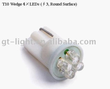 T10 Wedge(4 LEDs, Round Surface) LED Car Bulbs