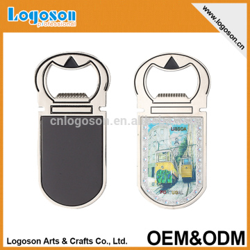 2015 promotional souvenir silver foil bottle opener magnet