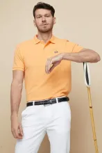 Mens Basic Classic Embroidery Short Sleeve Pique Polo