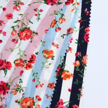 Custom Floral Printed Bubble Crepe Chiffon Fabric