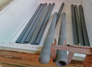 RSiC Roud Tube by 1650C recrystallized SiC ceramic (rsic tubes pipes) as thermocouple protection tube