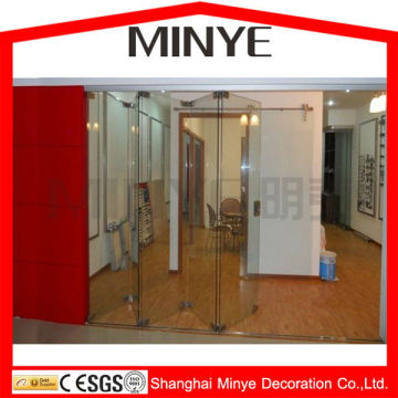 frameless glass folding door with tempered glass