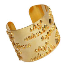 Gold bangle, popular wide cuff bangle, PVD plated color
