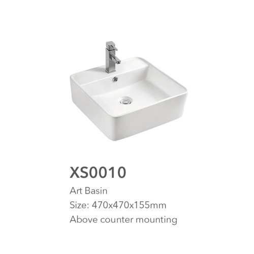 Lavabo de arte de cerámica blanca rectangular Chaozhou