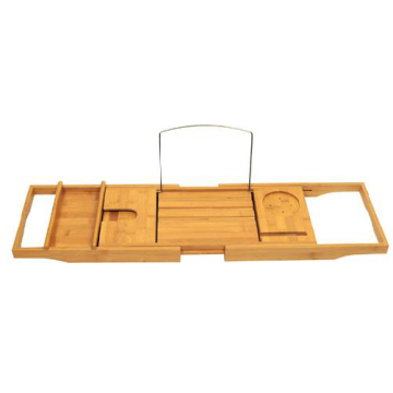 Bamboo bathtub tray with extending sides