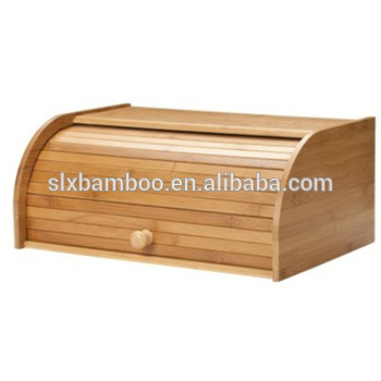 2014 hot sale natural bamboo custom bread box wholesale