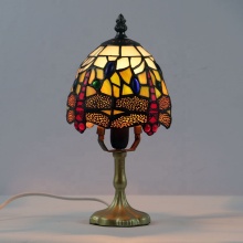 LongHuiJing Mini Dragonfly Tiffany Stained Glass Lamp