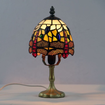LongHuiJing Mini Dragonfly Tiffany Stained Glass Lamp