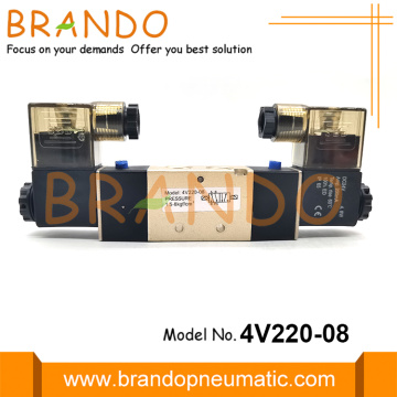 4V220-08 Airtac tipi pnömatik solenoid valf 5/2 yol