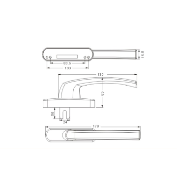 Multi-point lockable handle square