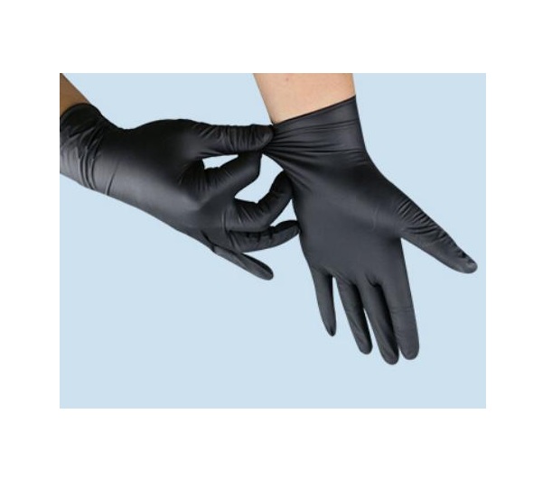 Schwarze nitrile Handschuhe, schwarze Nitrilarbeitshandschuhe