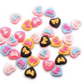 17mm Cartoon Hart Koekjes Met Strik Decoratie Voedsel Spelen DIY Biscuit Kinderen Haar Ornament Hars Bedels Voor Decoratie