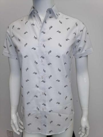 Men's cotton voile print ss