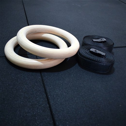 Gymnastic fitness training wooden Gym rings