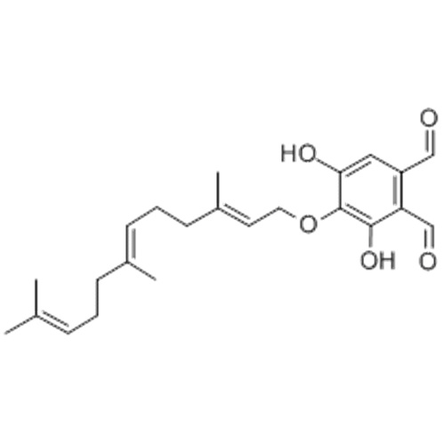 1,2-Benzenedicarboxaldehyde,3,5-dihydroxy-4-[[(2E,6E)-3,7,11-trimethyl-2,6,10-dodecatrienyl]oxy]- (9CI) CAS 14522-05-5