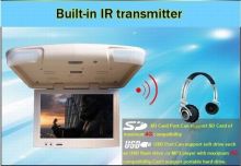 17" Roof Mounted Car Dvd Players, Built-in Ir Transmitter, Rotatable Screen Flip Down Tft Lcd Monitor