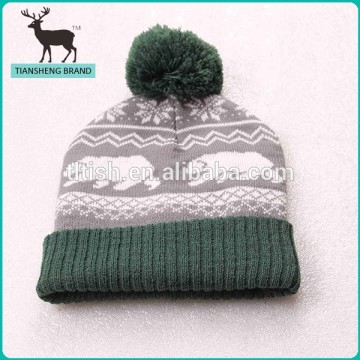 2015 Custom pom pom knitted teenagers knitted beanie knitted cap