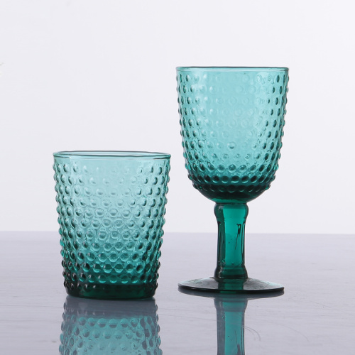 Verres à eau colorés par gobelet perlé en verre de boule haute de tasse en verre fait à la main