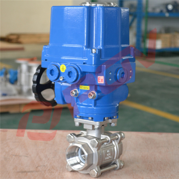 3 pieces thread connection explosion-proof CF8M motorized ball valve by ON-OFF type