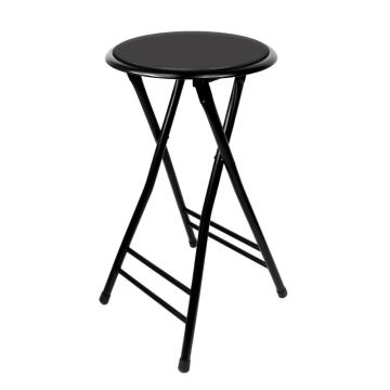 Black Cushioned Bar Height Folding Counter Stools