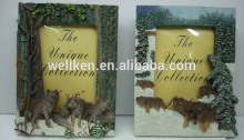 resin wolf photo frame
