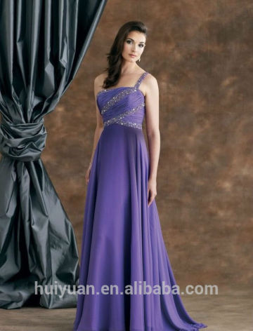 purple chiffon one shoulder beaded dresses for wedding guests
