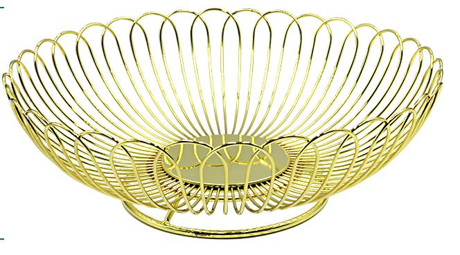Stainless steel fruit basket gold