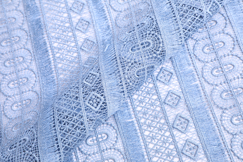 Geometry Chemical Lace Embroidery Fabric