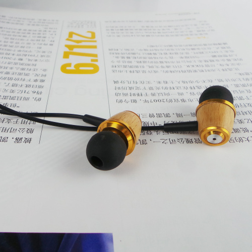 Wooden Bass Sports Earphone Game Earphone With Microphone