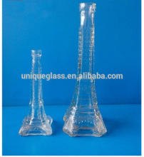 unique fancy design tower shape glass bottle glass craft