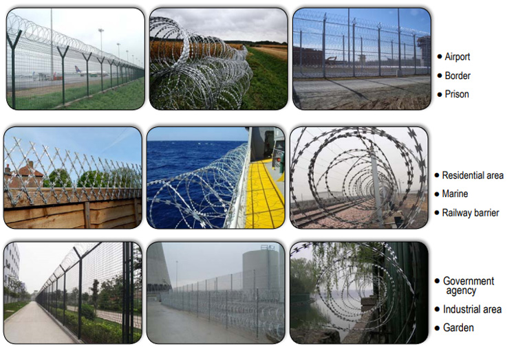 high strength razor wire Concertina Wire for Perimeter Security