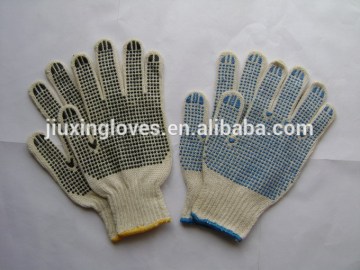 Natural white cotton knitting gloves