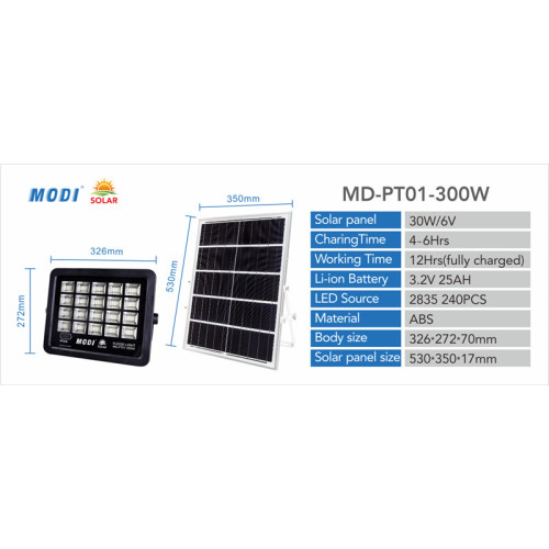 300W commercial solar flood lights