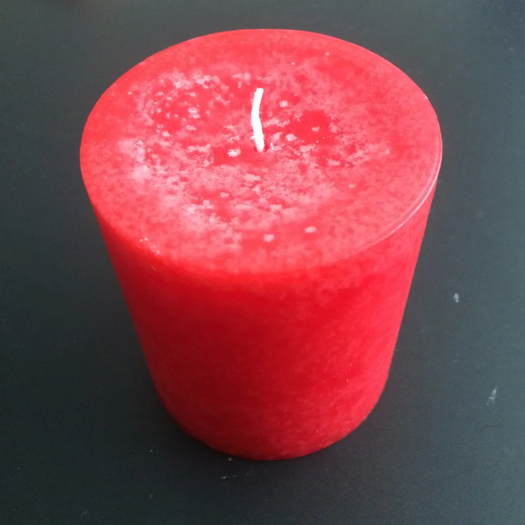 Selected Material 100% Paraffin Charming Color Pillar Candle Dark Red Wholesale Supplier