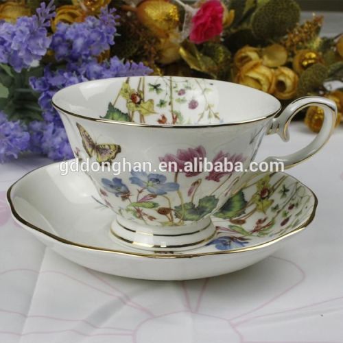 china wholesale factory direct promotional business gift item eco ware porcelain flower coffee cup with saucer