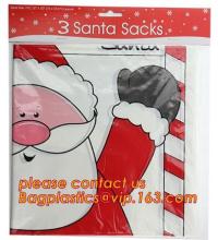 Giant Christmas plastic gift bags/plastic santa sack, Glossy printed plastic gift bags/drawstring gift bags, Christmas giant pla