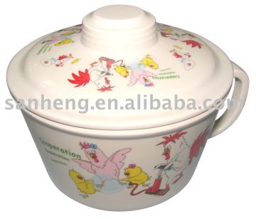 Melamine cover bowl with handle