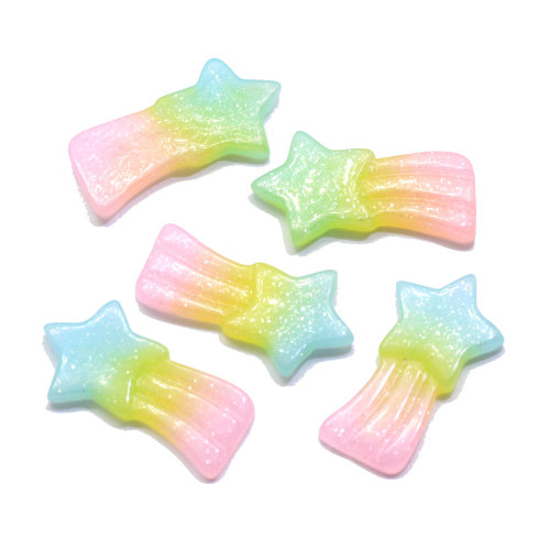 Fashional Color Shooting Star Shape Flatback Resin Cabochon DIY Craft Decoration tlephone Παπούτσια Αξεσουάρ