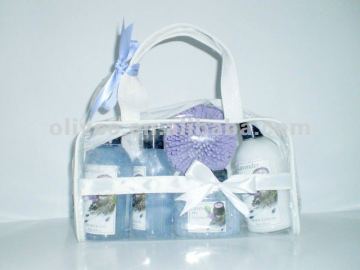 pvc bag bath set for lavender fragrance
