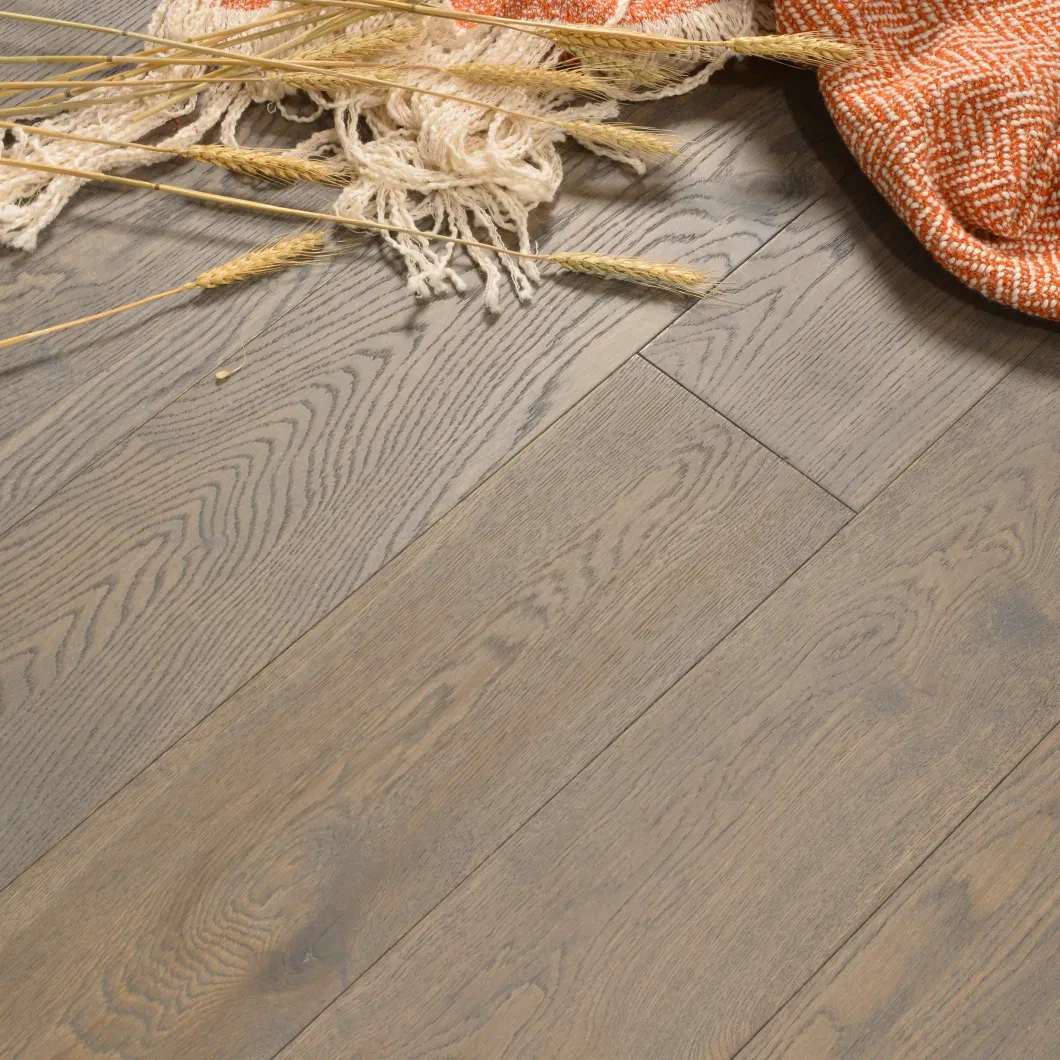 Dark Brown Dirt-Resistant Oak Timber Engineered Parquet Wood Flooring