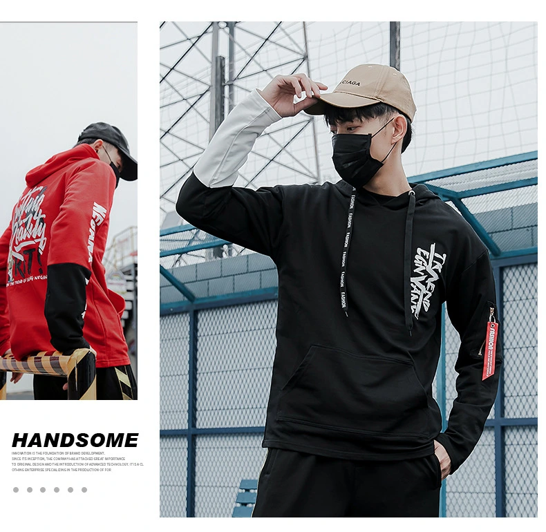 Fashion Loose Couple Casual Jacket Stitching Couple Hoodie