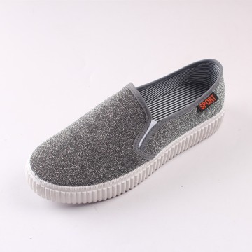 Slip on High heel canvas shoes for women