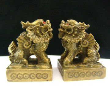 Pair Brass statue Pi xiu Pi Yao - Feng Shui Enhancer feng shui M5019